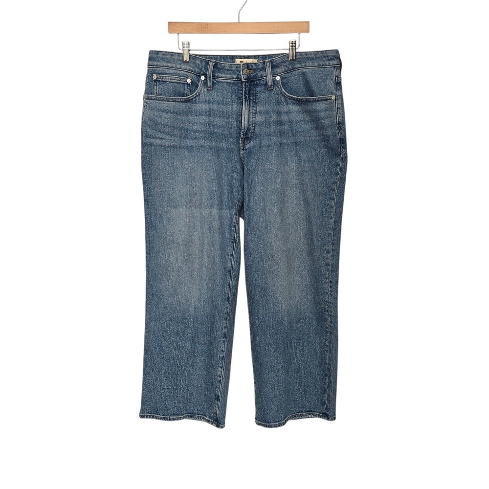 Madewell The Perfect Vintage Wide-Leg Jeans Blue Medium Wash 14W High Rise Denim